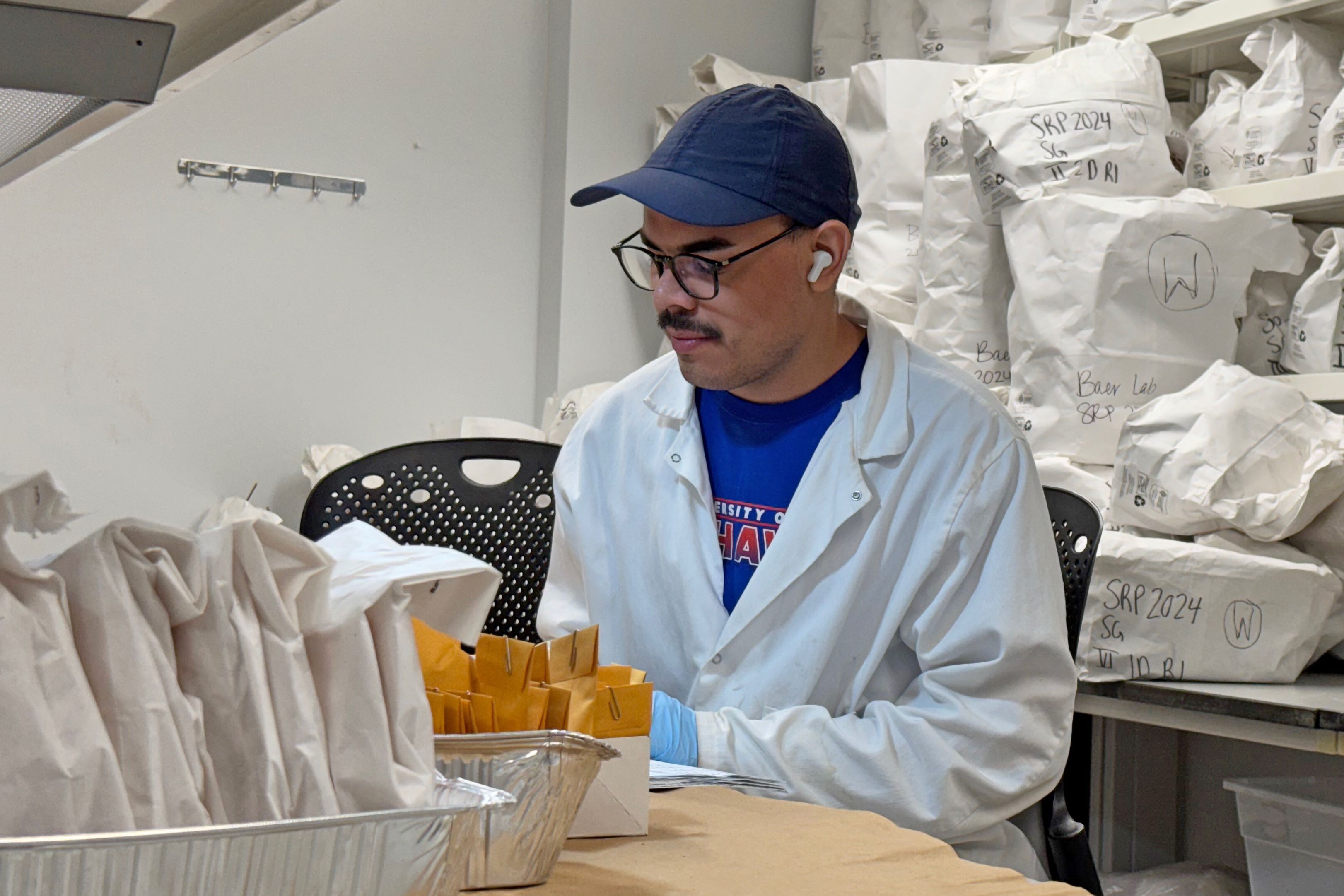 Marcos working in the lab